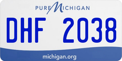 MI license plate DHF2038