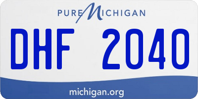 MI license plate DHF2040
