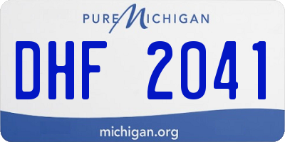 MI license plate DHF2041