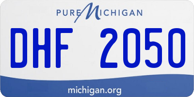 MI license plate DHF2050