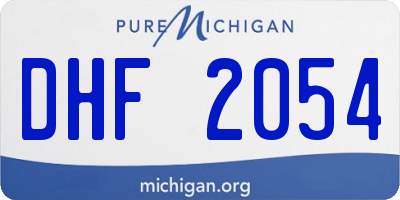 MI license plate DHF2054