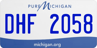 MI license plate DHF2058