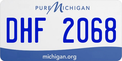 MI license plate DHF2068