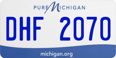 MI license plate DHF2070