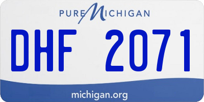 MI license plate DHF2071