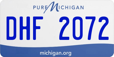 MI license plate DHF2072
