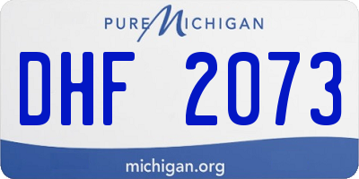 MI license plate DHF2073