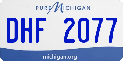 MI license plate DHF2077