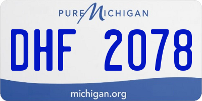 MI license plate DHF2078