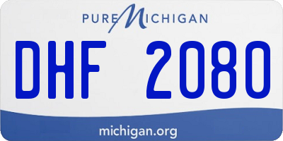 MI license plate DHF2080