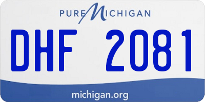 MI license plate DHF2081