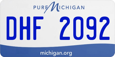 MI license plate DHF2092