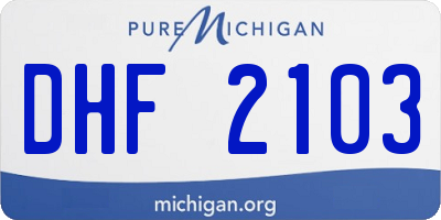 MI license plate DHF2103