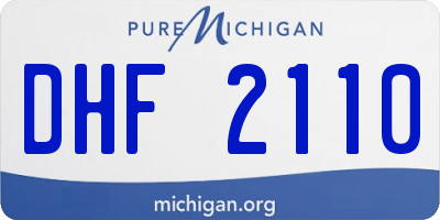 MI license plate DHF2110