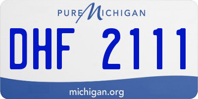 MI license plate DHF2111