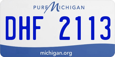 MI license plate DHF2113