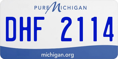 MI license plate DHF2114