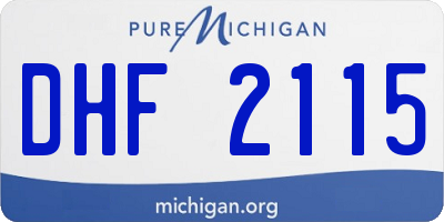 MI license plate DHF2115