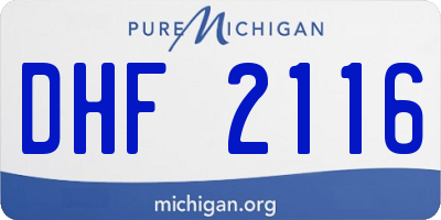 MI license plate DHF2116