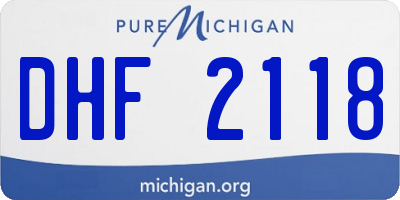 MI license plate DHF2118