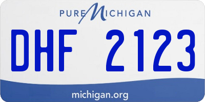 MI license plate DHF2123