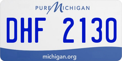 MI license plate DHF2130