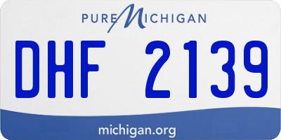 MI license plate DHF2139