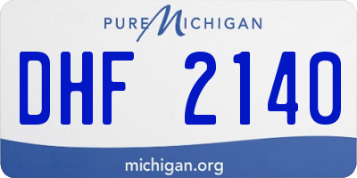 MI license plate DHF2140