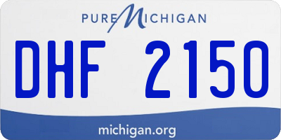 MI license plate DHF2150