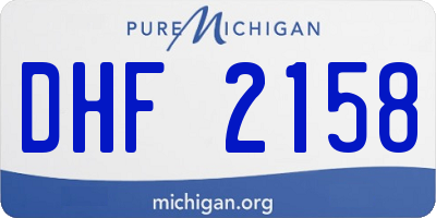 MI license plate DHF2158