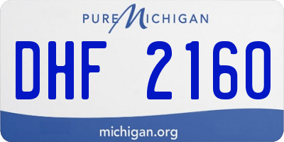 MI license plate DHF2160