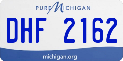 MI license plate DHF2162