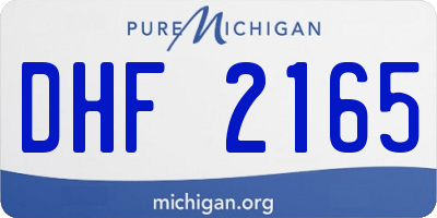 MI license plate DHF2165
