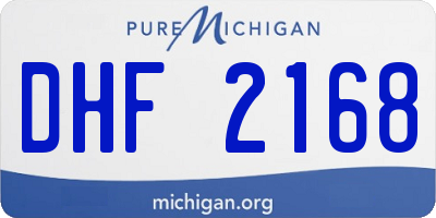 MI license plate DHF2168
