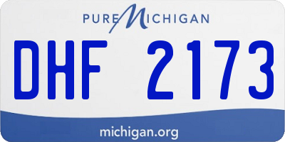 MI license plate DHF2173