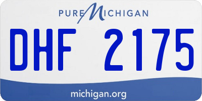 MI license plate DHF2175