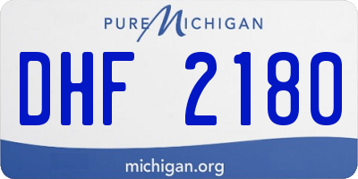 MI license plate DHF2180