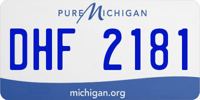 MI license plate DHF2181