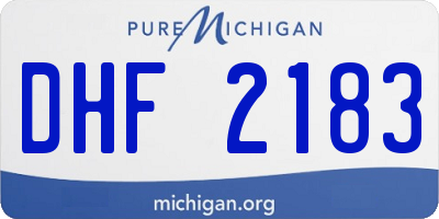 MI license plate DHF2183
