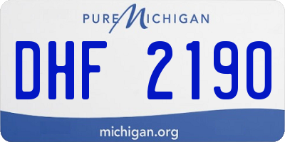 MI license plate DHF2190