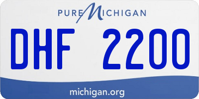 MI license plate DHF2200