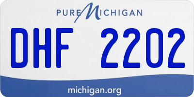 MI license plate DHF2202
