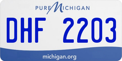 MI license plate DHF2203