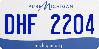 MI license plate DHF2204