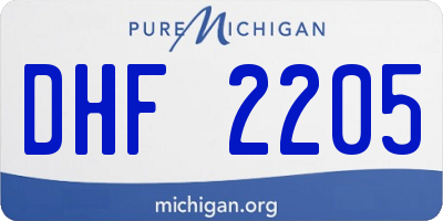 MI license plate DHF2205