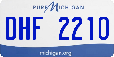 MI license plate DHF2210