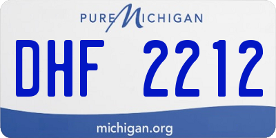 MI license plate DHF2212