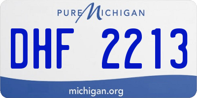 MI license plate DHF2213