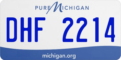 MI license plate DHF2214