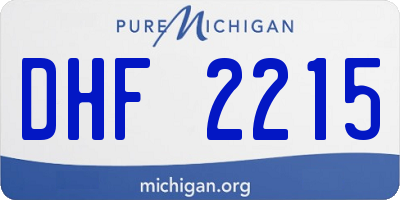 MI license plate DHF2215
